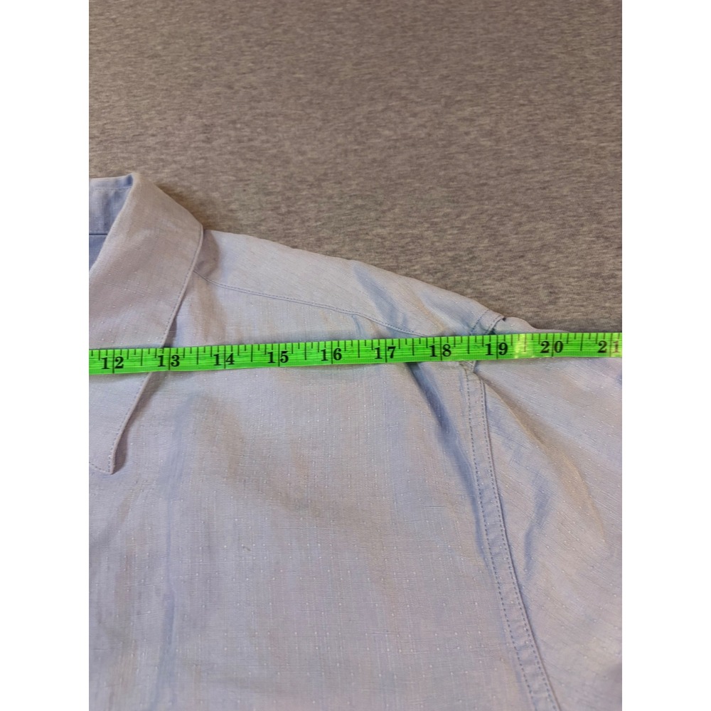 Nat Nast Luxury Originals Silk Linen Shirt Mens Large Blue Short Sleeve Dobby L - Picture 6 of 13
